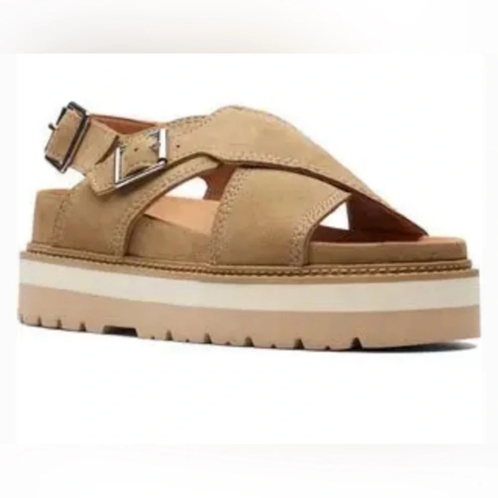 Clarks Orianna Roam Dark Sand Sable Fonce Tan Sandals Size 8.5 - Picture 7 of 16